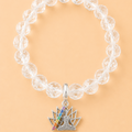 Bracelet en Cristal de Roche avec pendentif Bouddha Lotus (Concentration, harmonie, transformation)