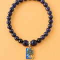 Bracelet en Aventurine et Sable Bleu – Arbre de Vie, Soleil, Croissant de Lune (Harmonie, estime de soi, vitalité)