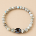 Amulette Dzi Serpent (Force intérieure, protection) Agate / Labradorite