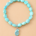 Bracelet en Larimar avec pendentif Coquillage (Sérénité, détente, equilibre, harmonie)