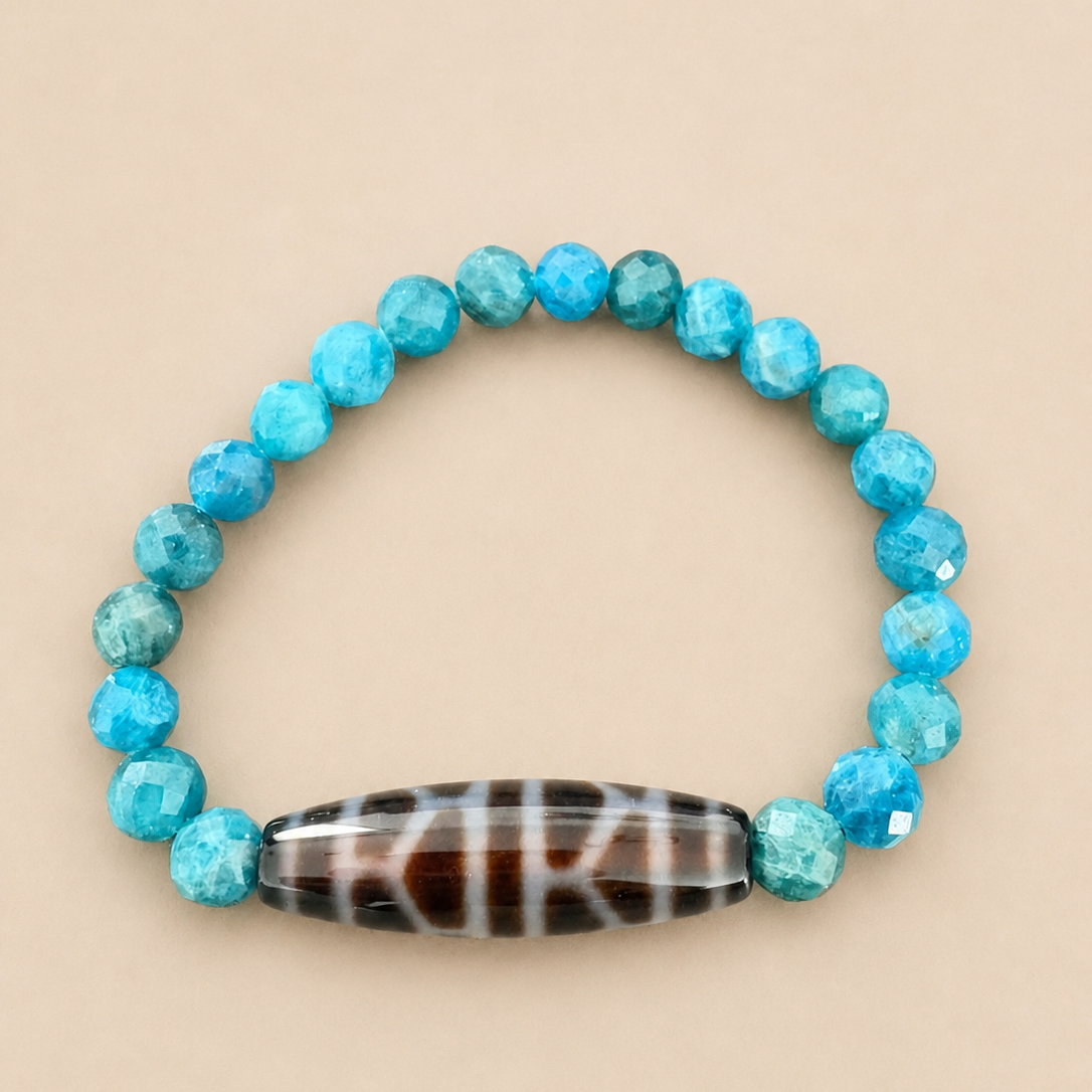 Amulette DZI Tortue (Santé) Agate/Apatite