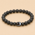 Amulette DZI Serpent (Renovation) Agate/Pierre de lave