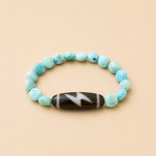 Amulette DZI Garuda Vajra (Resilience) Agate/Larimar